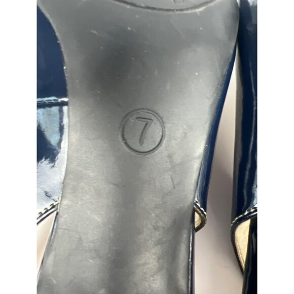 Etienne Aigner  Women's Bronte Blue Bow  Slingback Heels Round Toe Size 7 - Picture 11 of 12